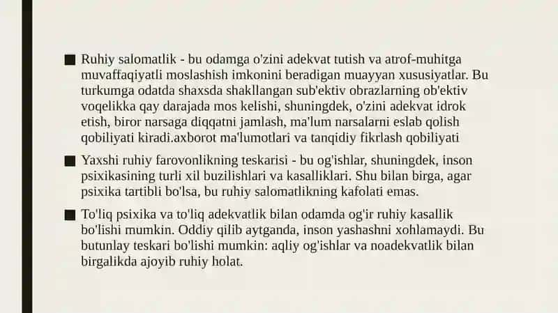 Psixologik salomatlik me’zonlari 3