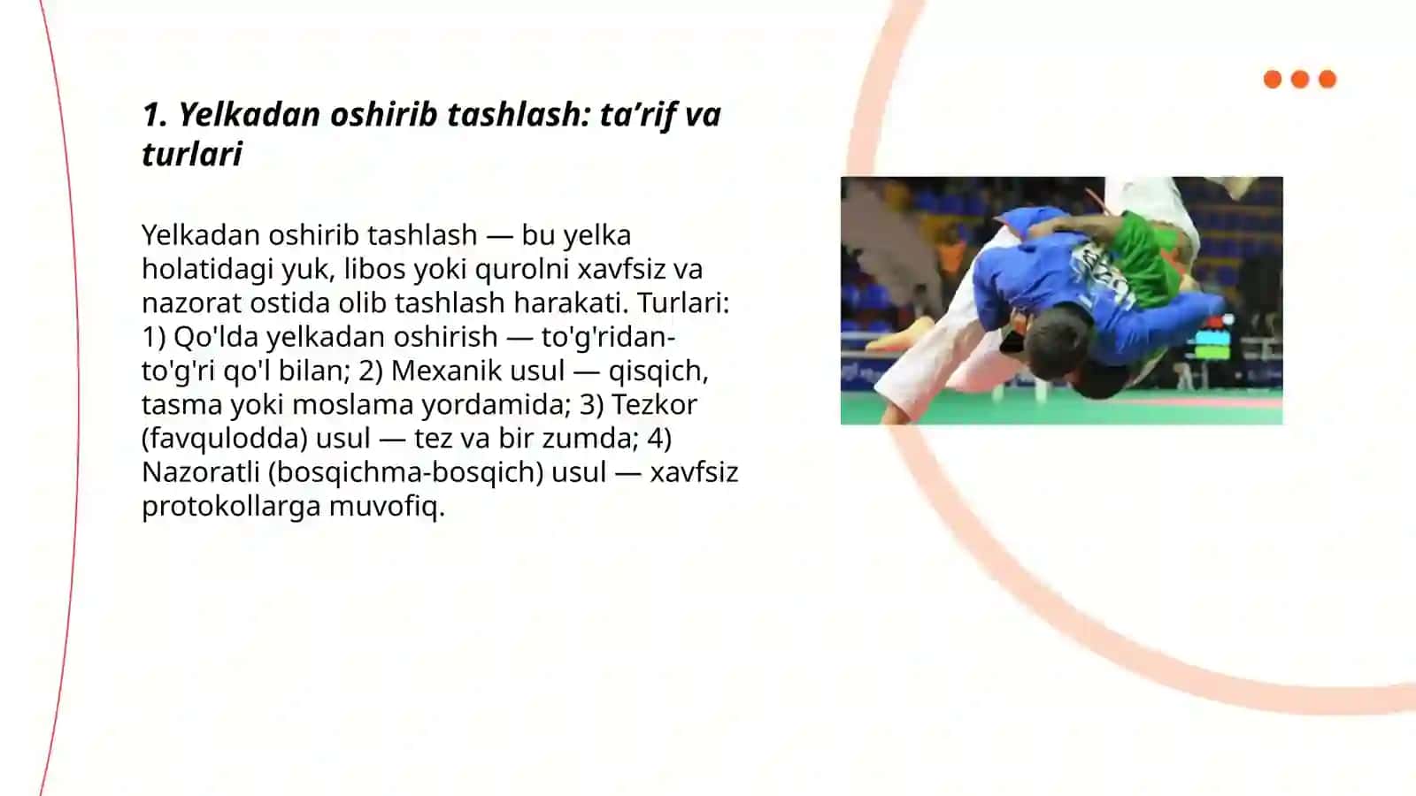 Yelkadan oshirib tashlash 3