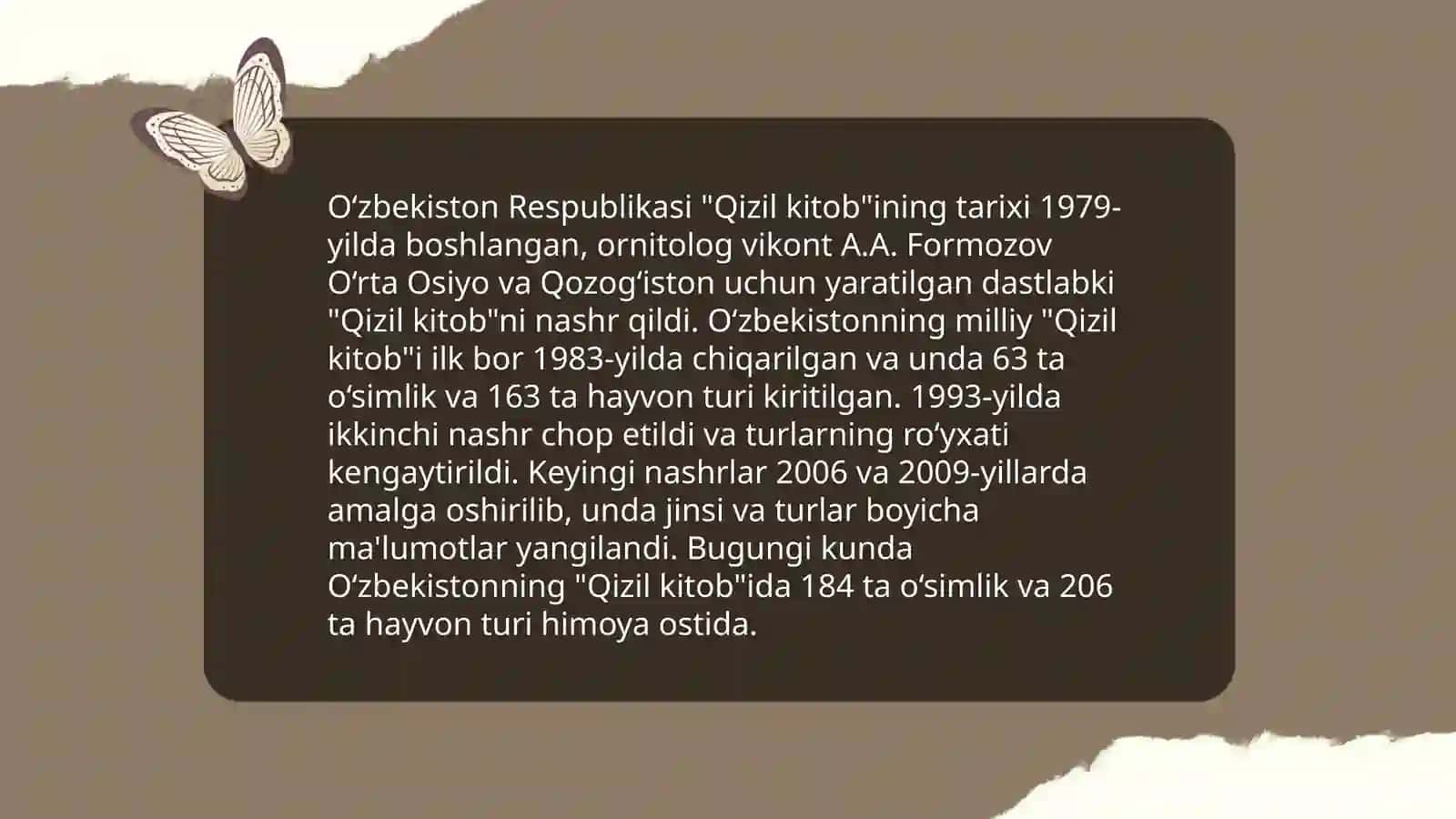 O‘zbekiston Respublikasi “Qizil kitobi” va uning atrof-muhitni muhofaza qilishdagi o‘rni 3