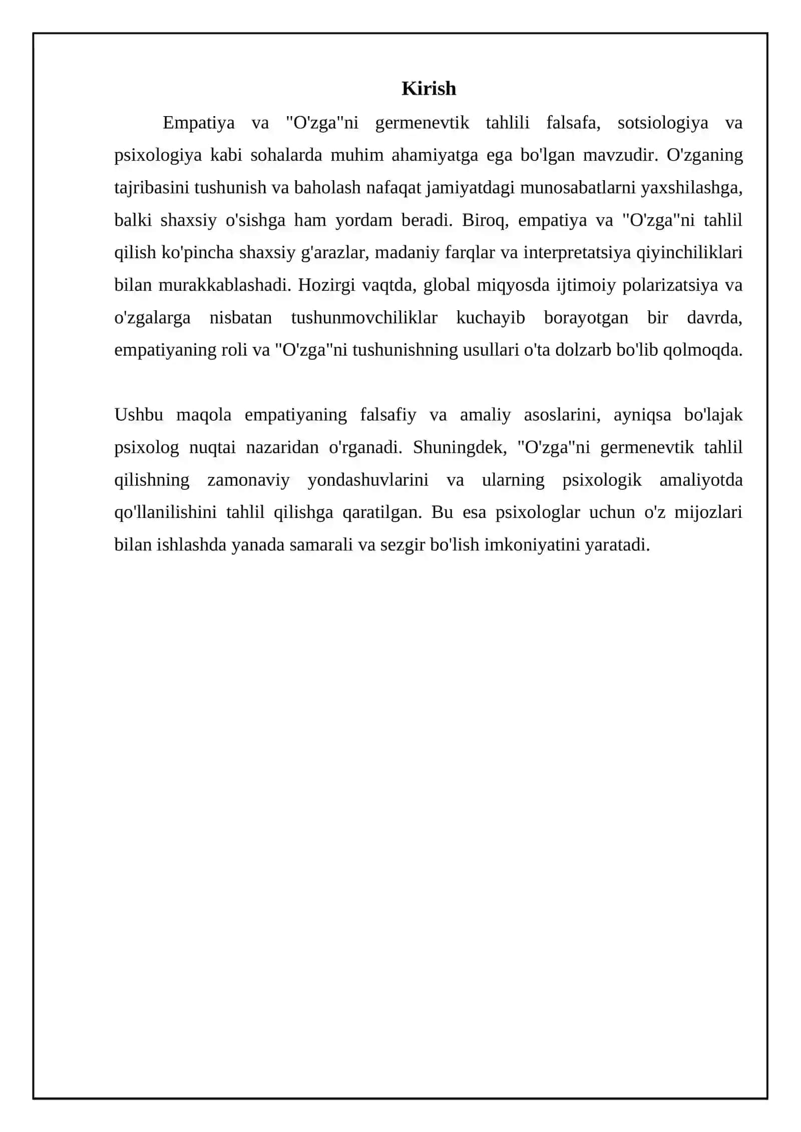 Empatiya va "O'zga"ni germenevtik tahlili 3