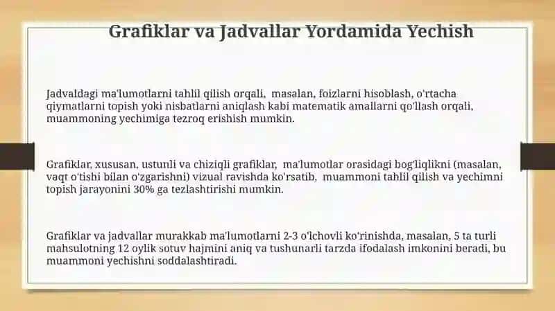 Matni masalalar yechish. Matnli masala turlari,yechish usullari 3