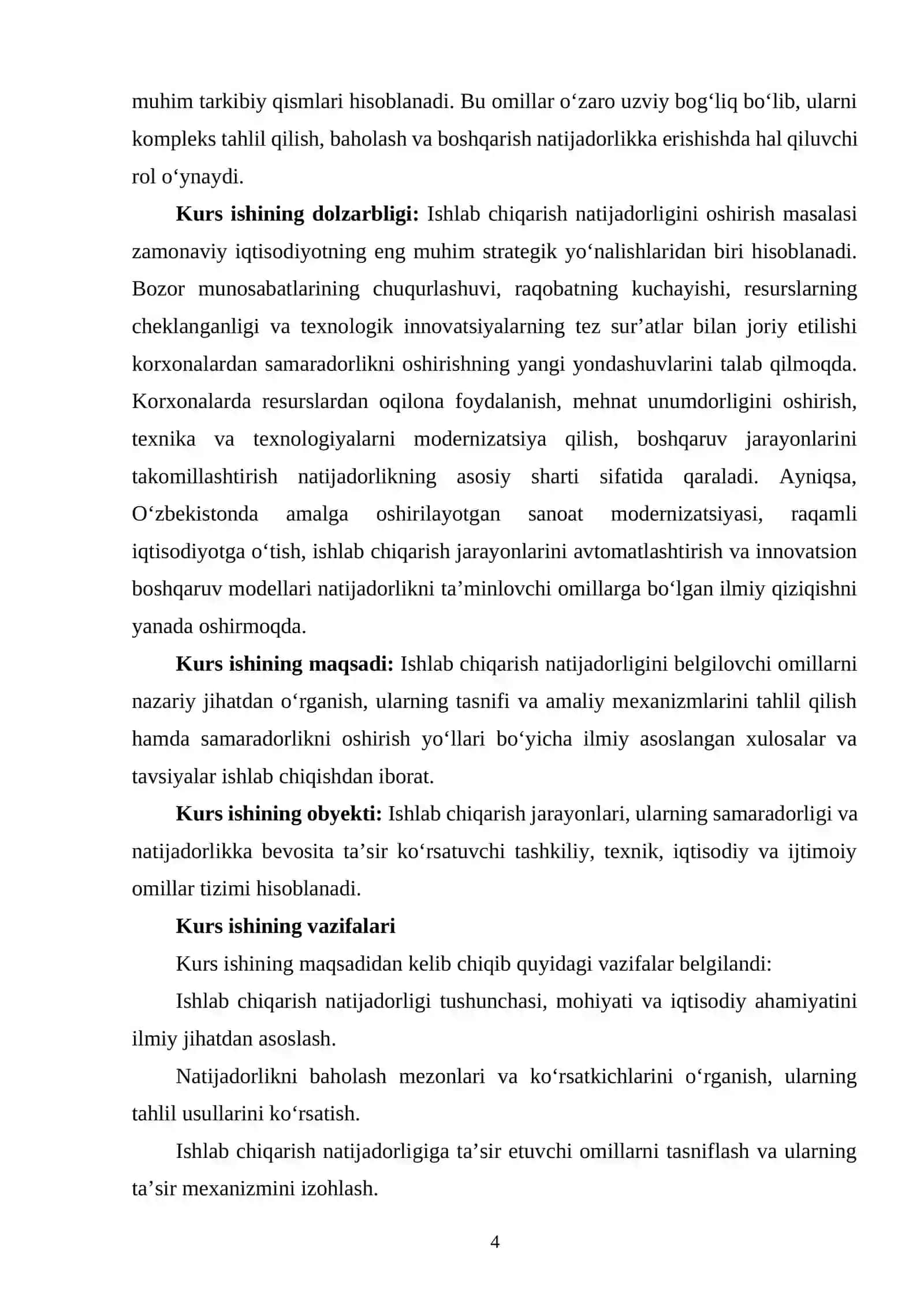 ISHLAB CHIQARISH NATIJADORLIGINI BELGILAYDIGAN OMILLAR: NAZARIY YONDASHUVLAR VA AMALIYOT 3