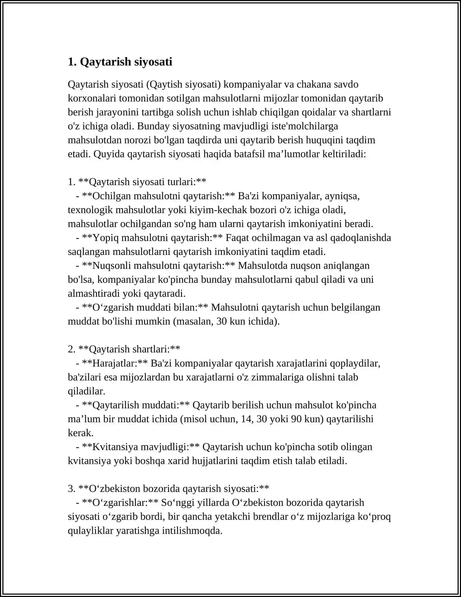 Qaytarish Siyosati 3