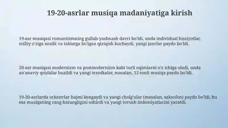 XIX-XX asrlar musiqa madaniyati 3