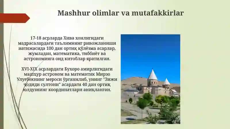 XVI-XIX-asrlarda markaziy Osiyoda fan 3