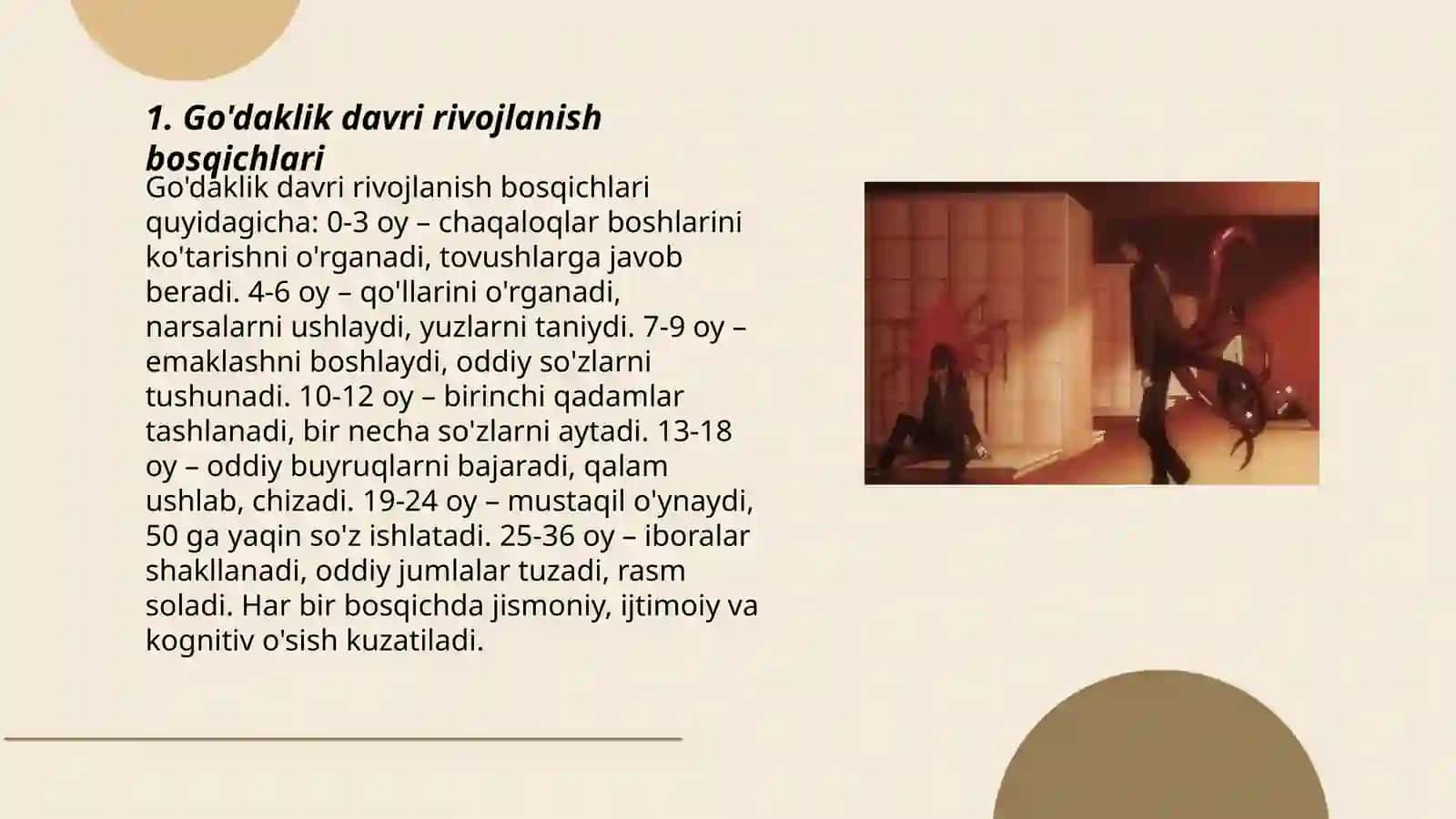 Go'daklik davri va uning tug'ma xususiyatlari va rivojlanishining o'ziga xos xususiyatlari 3