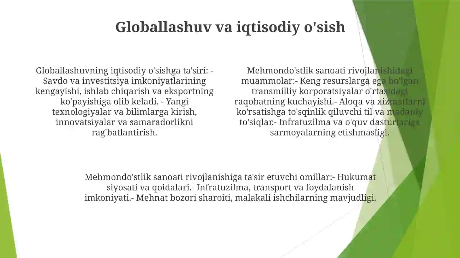 Xizmaltlar Sohasining Rivojlanjshiga TasirEtuvchiOmillar 3