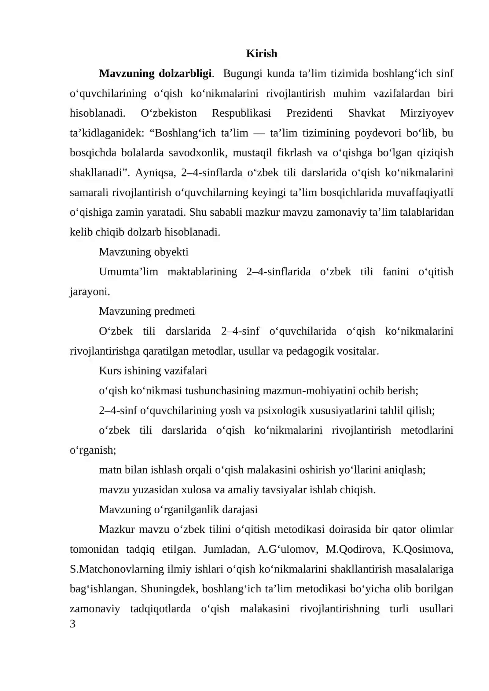 Umumta’lim maktablarining 2–4-Sinflarida O‘zbek tili darslarida o‘qish ko‘nikmalarini rivojlantirish 3