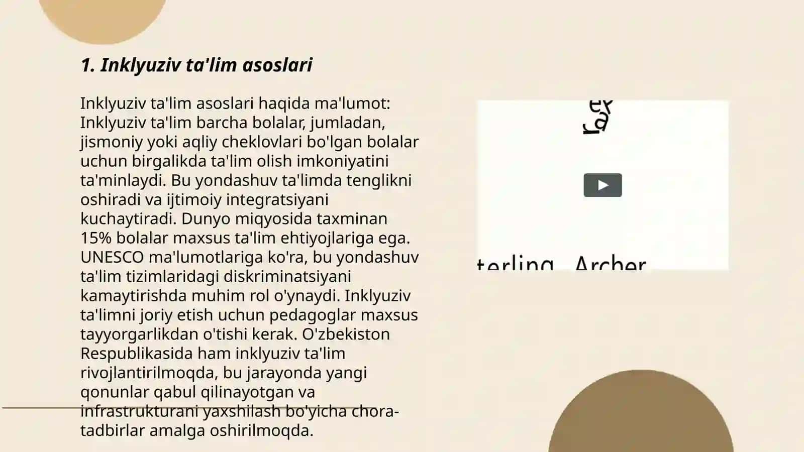 Inklyuziv ta'lim tolerant muhitni yaratish resursi sifatida 3
