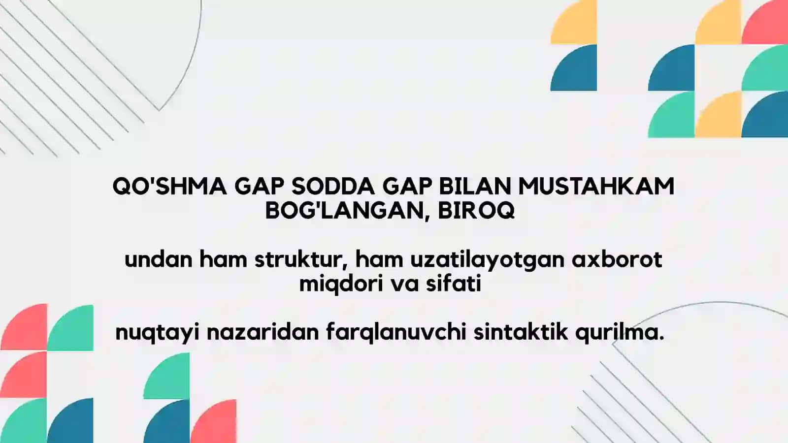 QOʻSHMAGAP TASNIFI MASALASI 3
