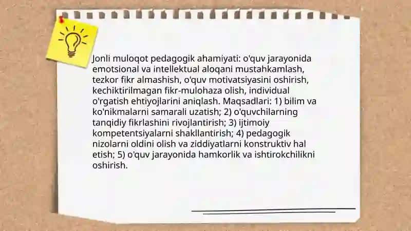 Jonli muloqotni tashkil etish 3