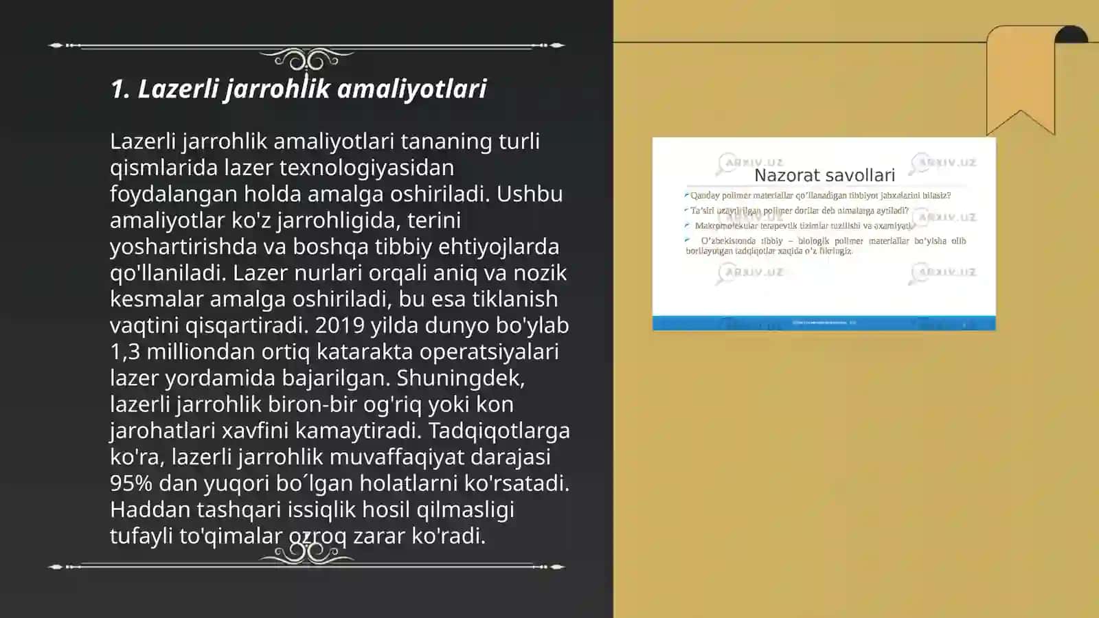 Lazerli jarrohlik amaliyotlari 3