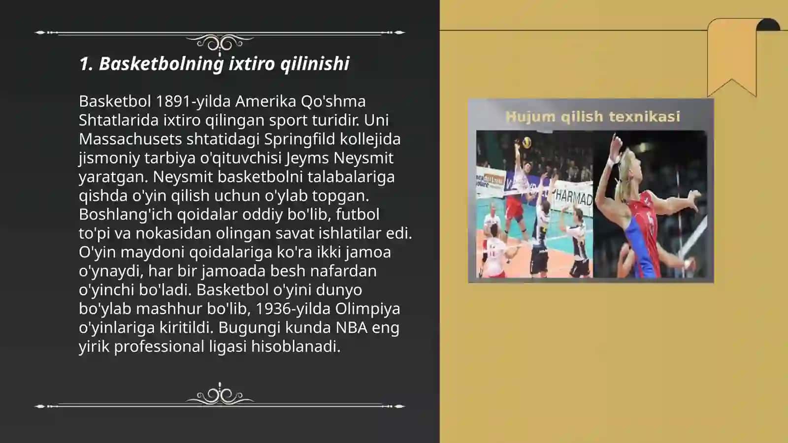 Basketbol òyini kelib chiqish tarixi va òyin qoidalari 3