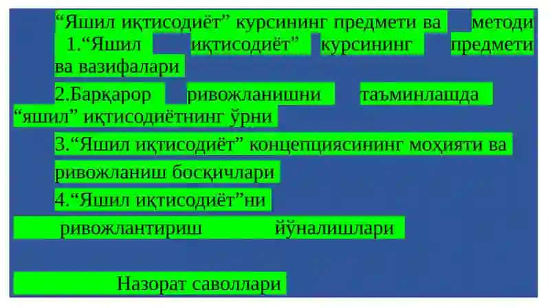Yashil iqtisodiyot 3