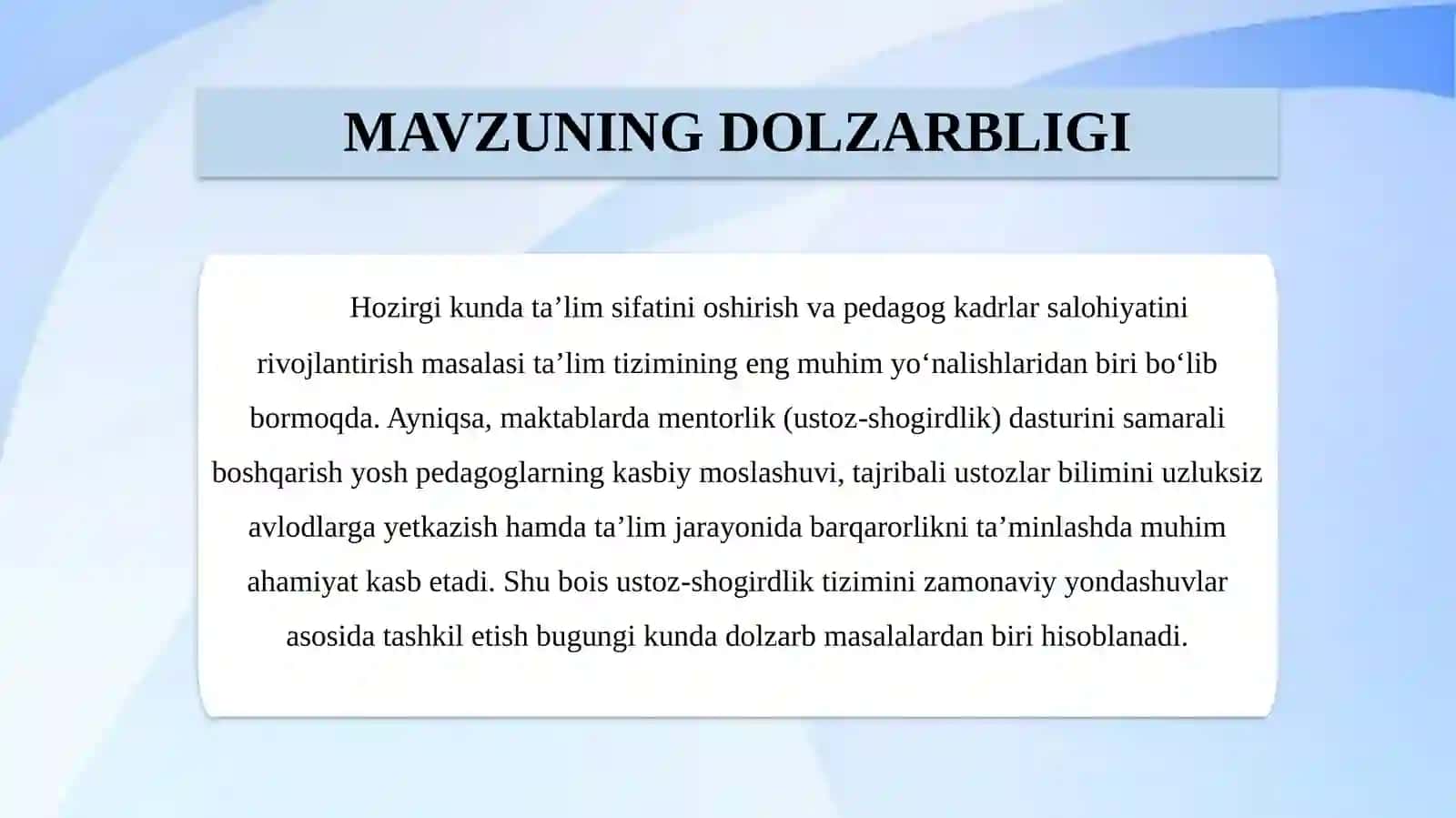 Maktabda mentorlik (Ustoz-shogirtlik) dasturini samarali boshqarish 3