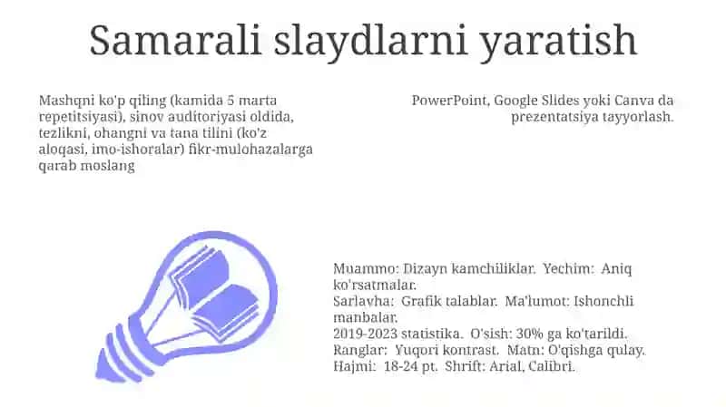 Taqdimot tayyorlash va taqdim etish usul va vositalari 3
