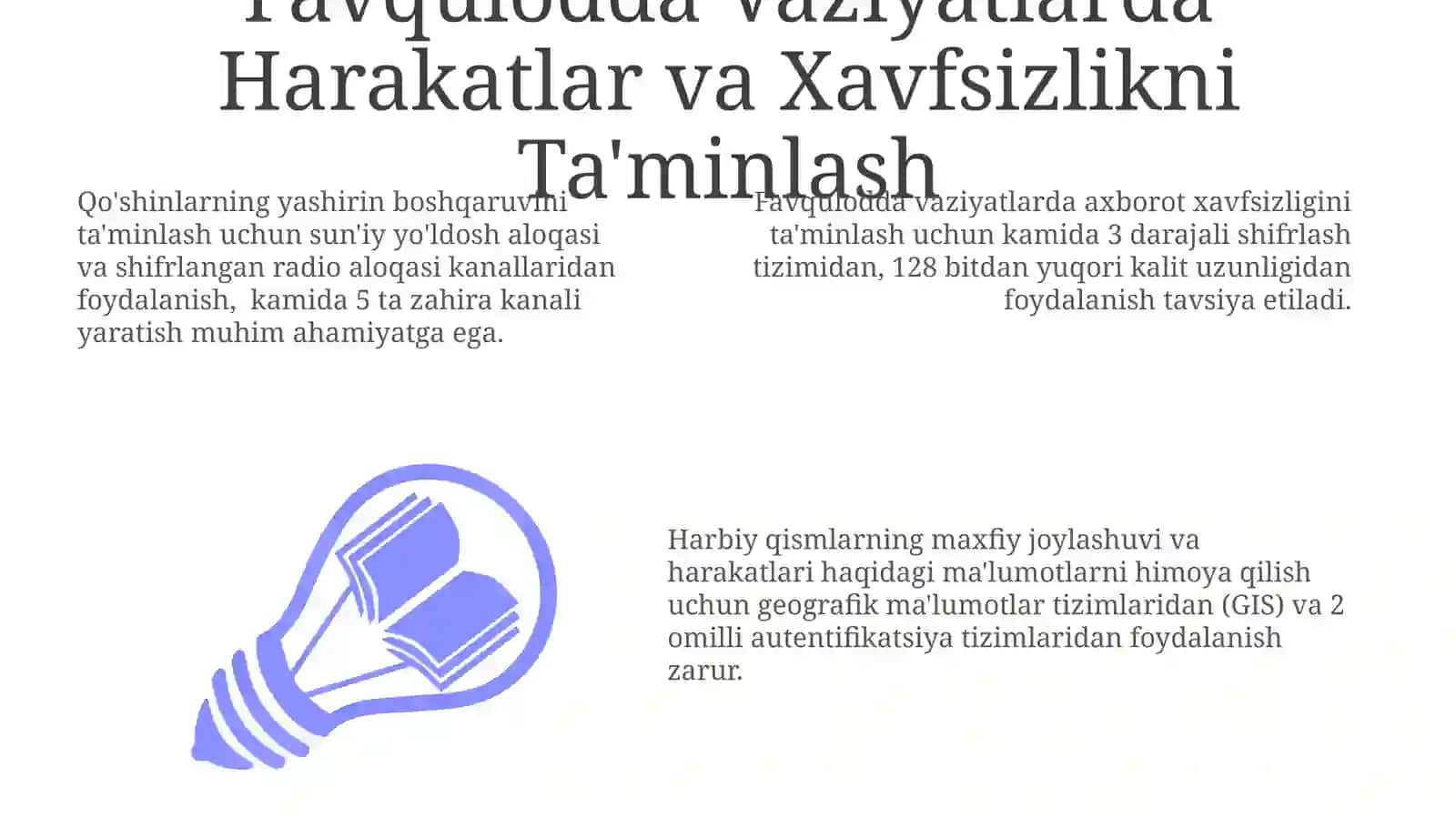 Davlat sirlarini saqlash asoslari va qo'shinlarni yashirin boshqarishni ta'minlash 3