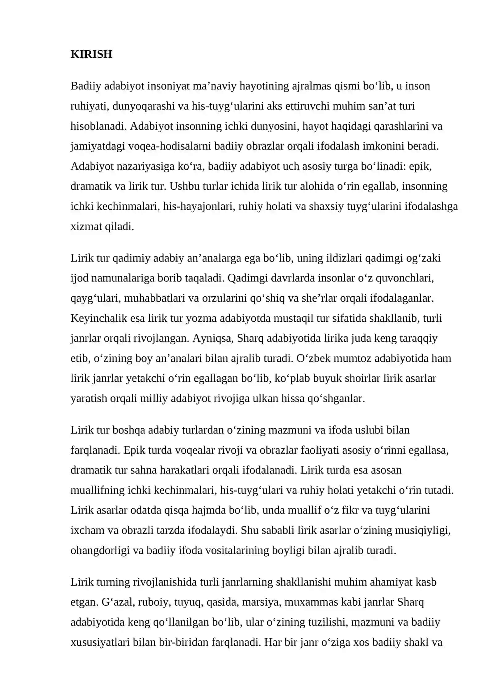 Lirik tur va uning janirlari 3