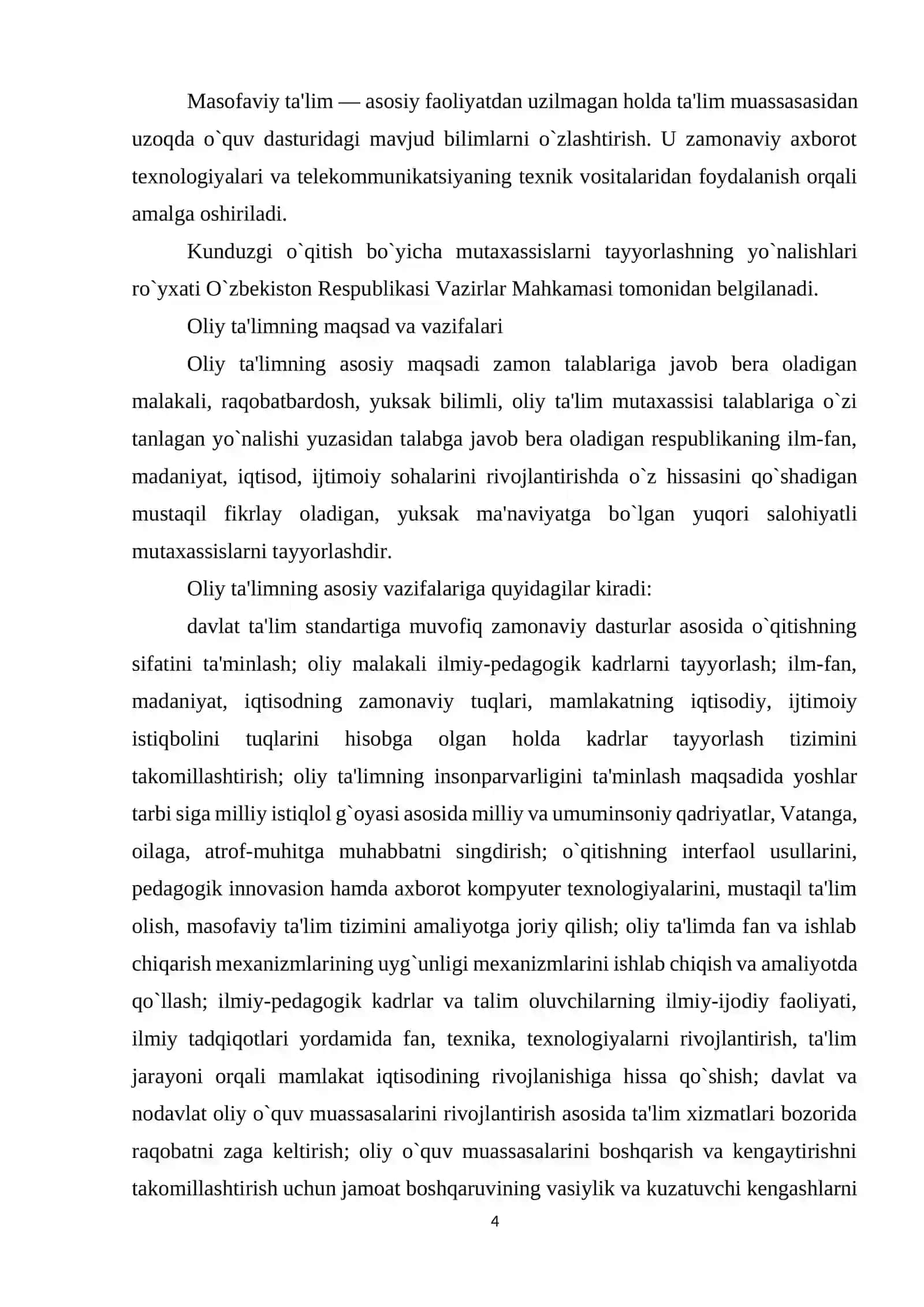 Oliy Ta'lim va Undan Keyingi Ta'limning Takomillashtirilishi 3