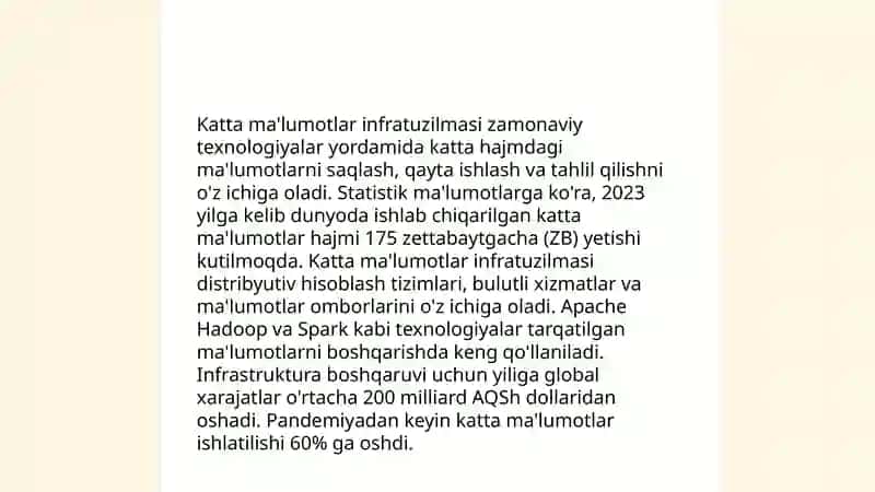 Katta ma'lumotlar infratuzilmasi 3