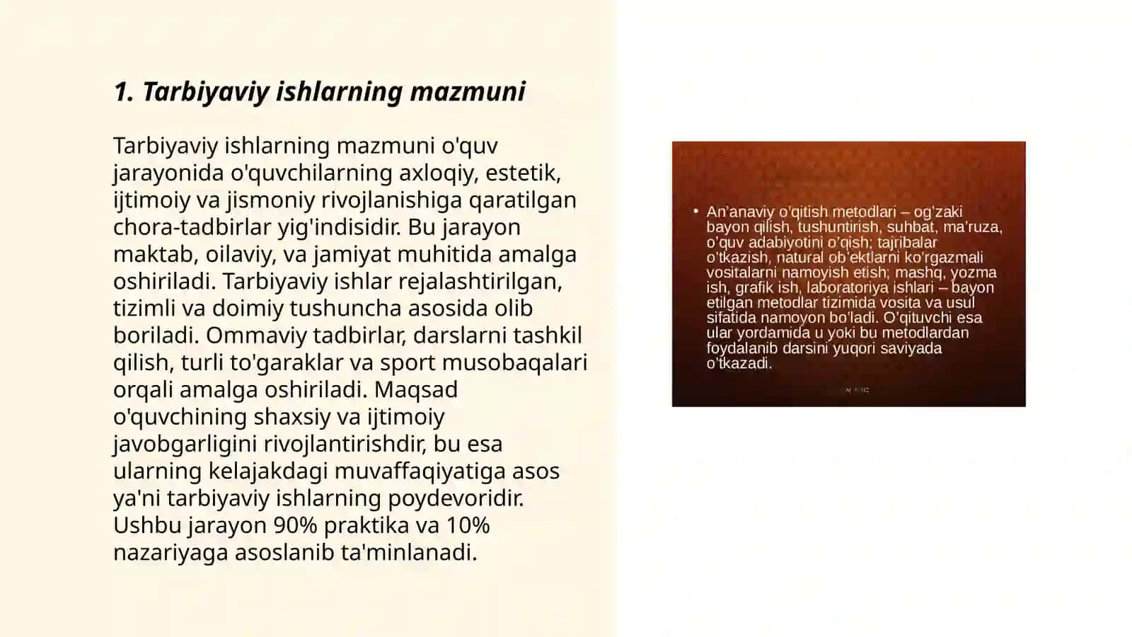 Tarbiya fanini o’qitish shakllari 3