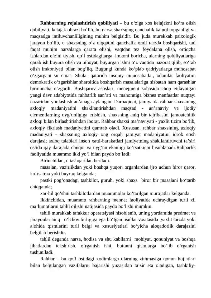 ZAMONAVIY RAHBAR XUSUSIYATLARI VA BOSHQARUV KOMPETENSIYASI 3