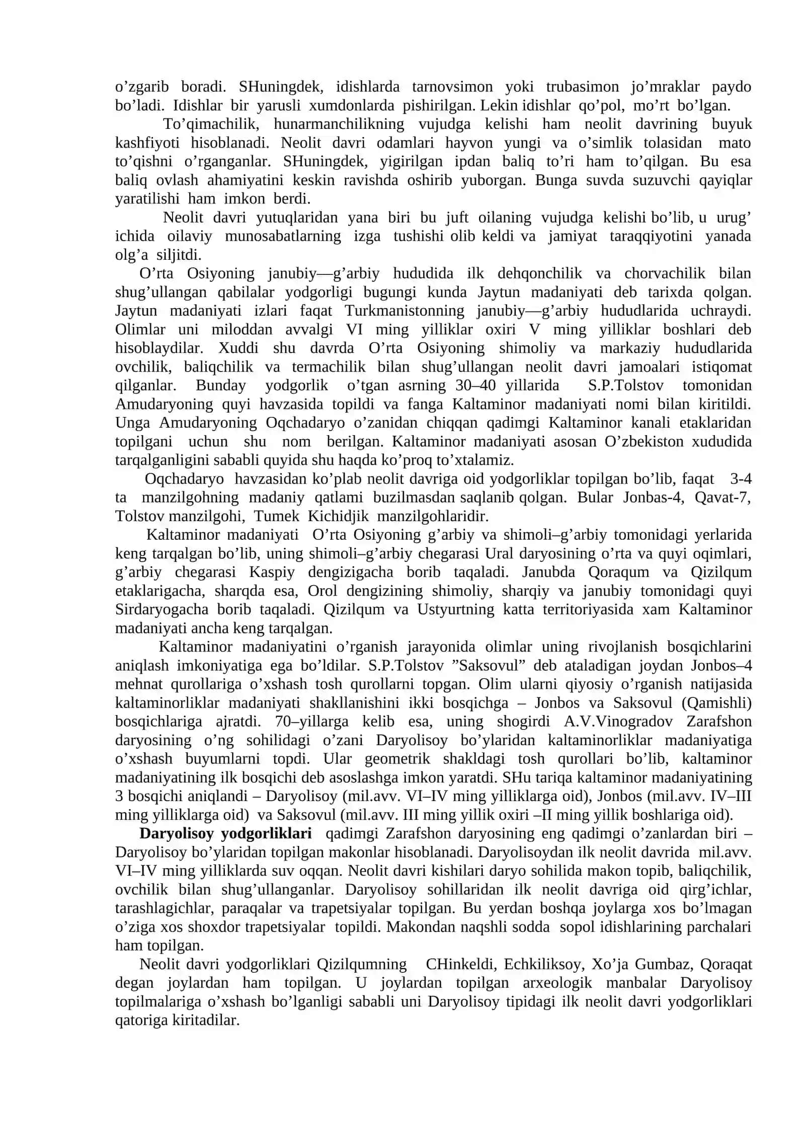 Neolit davri va uning o’rganilishi 3