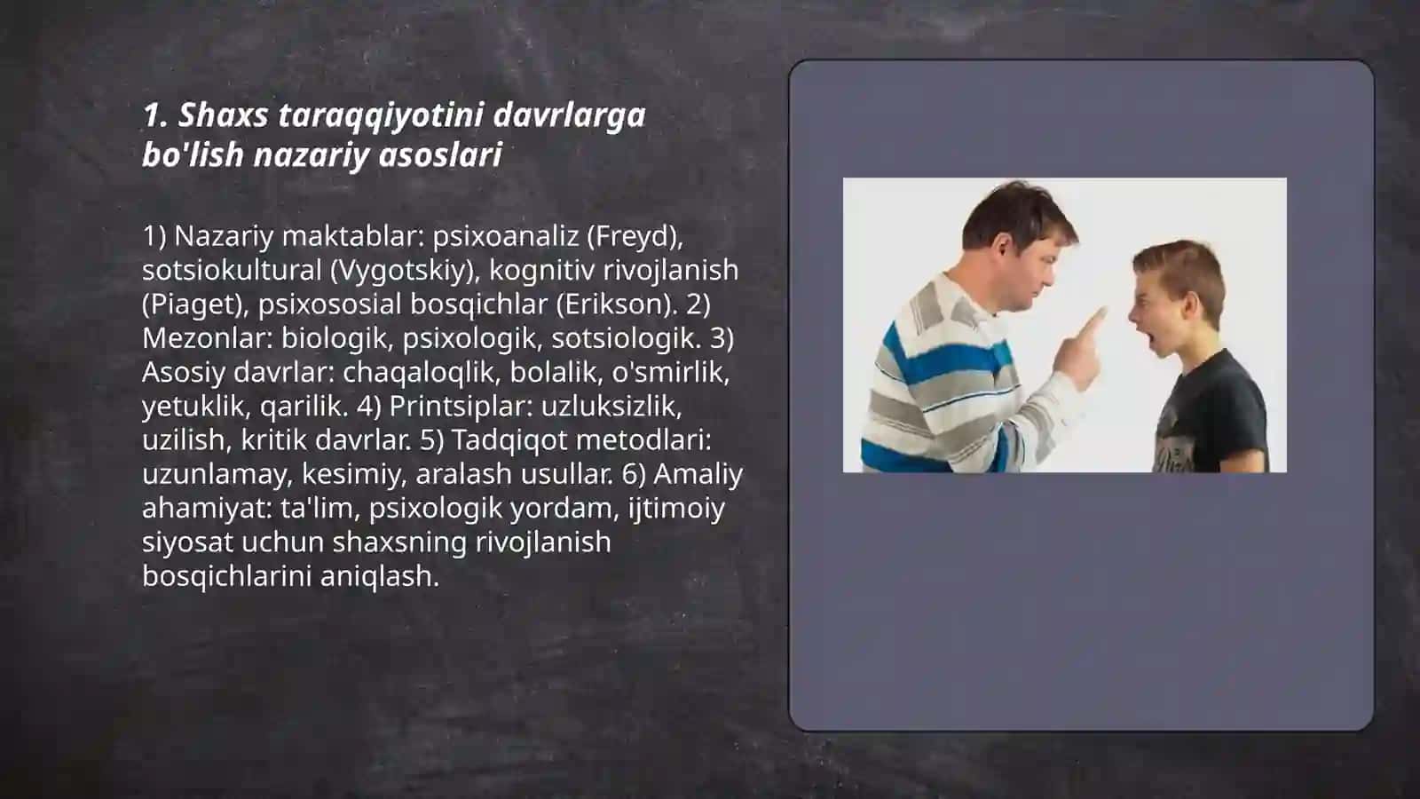 Shaxs taraqqiyotini davrlarga bo'lish 3