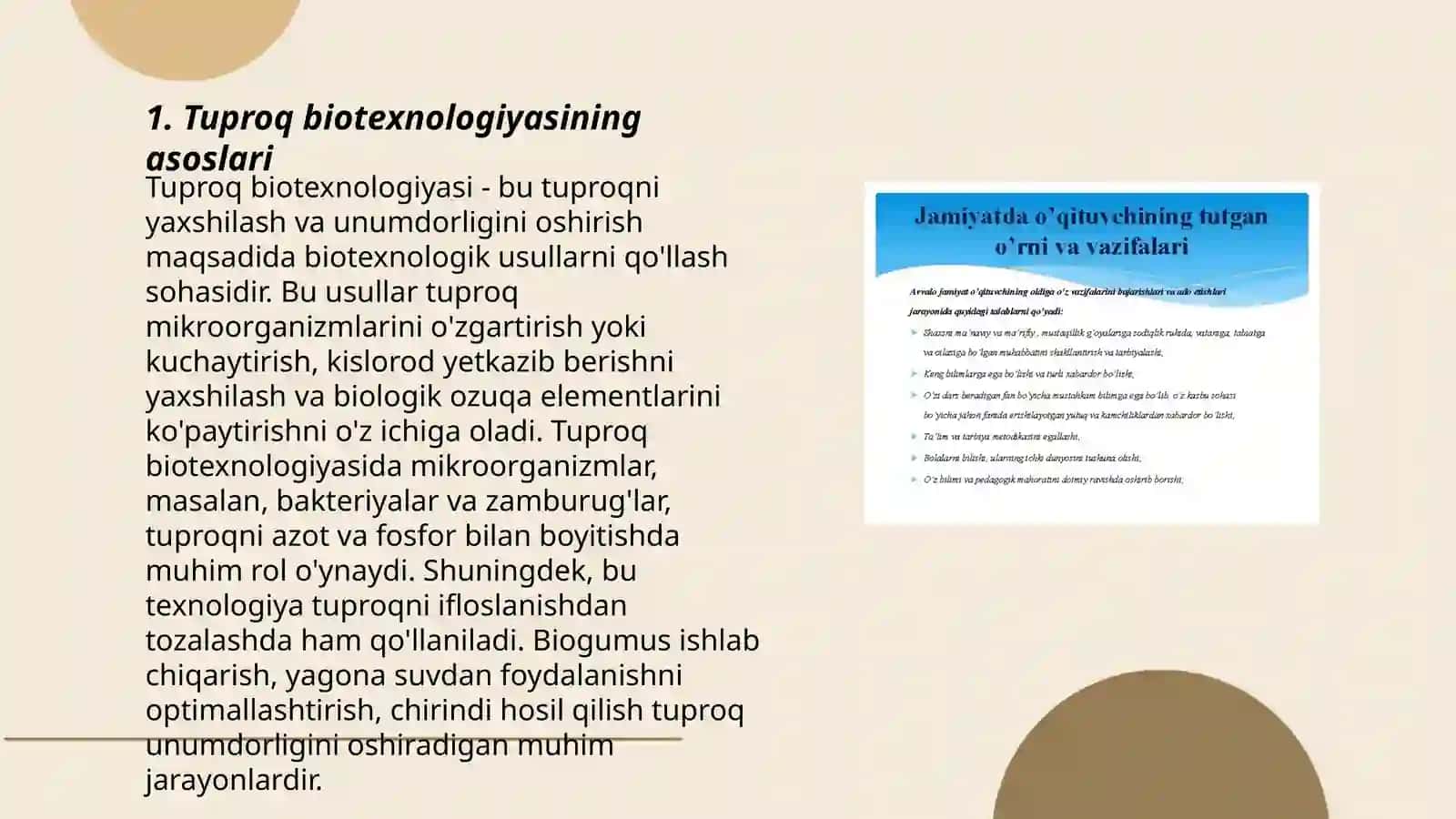 Tuproq biotexnologiyasi va uning vazifalari 3