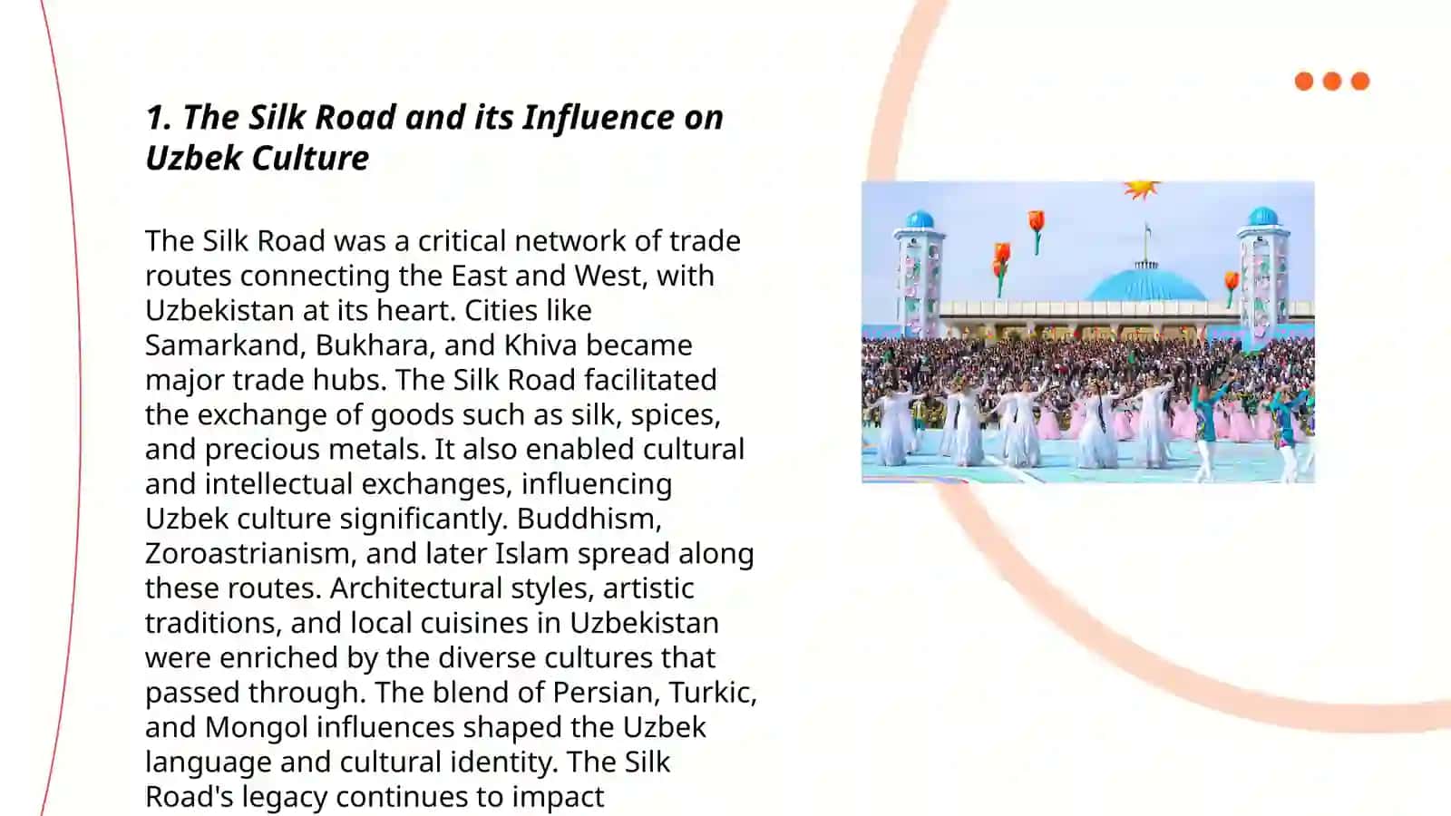 Silk Road and its Influence on Uzbek Culture 3