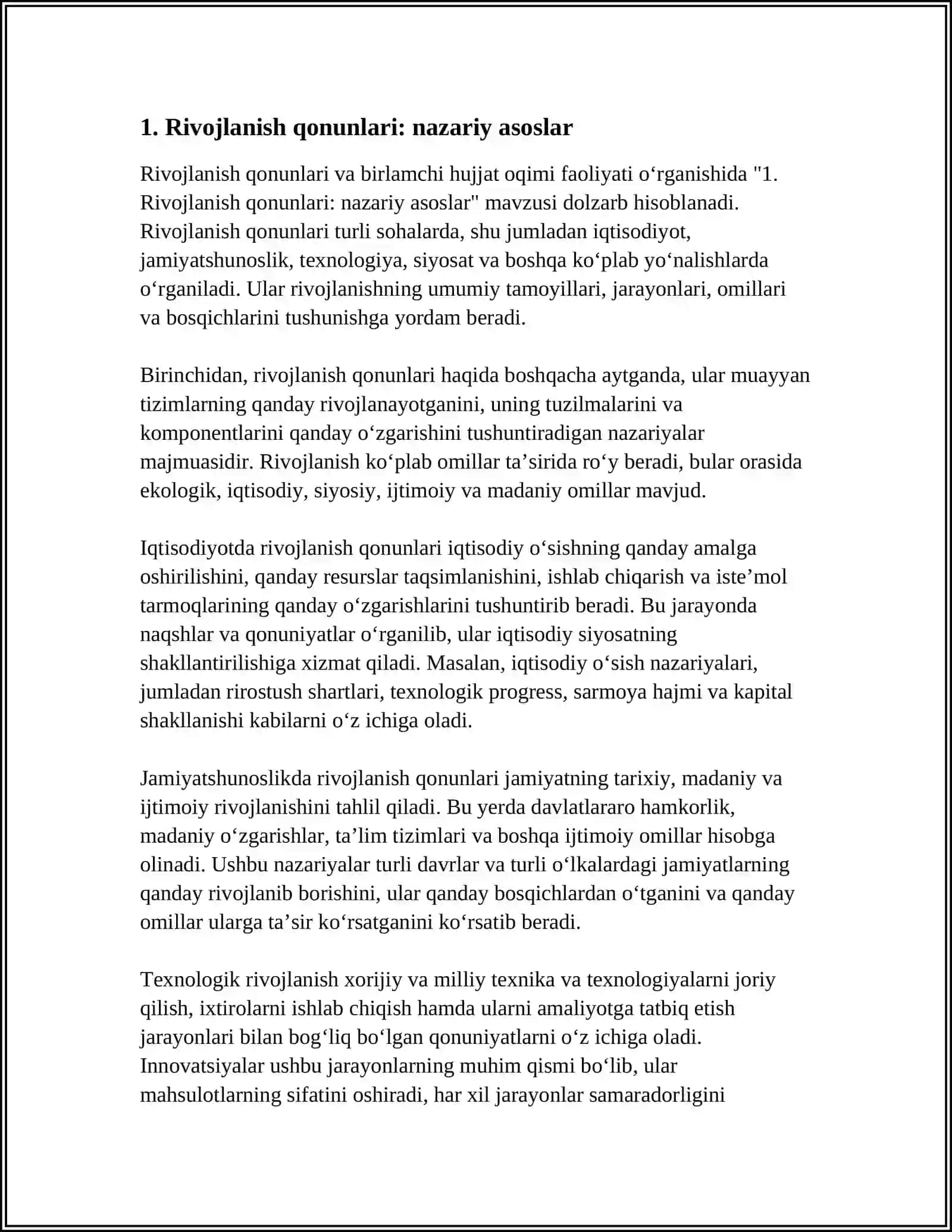 RIVOJLANISH QONUNLARI VA BIRLAMCHI HUJJAT OQIMI FAOLIYATI 3