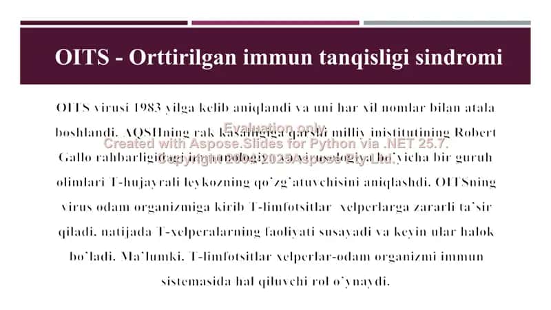 OITS kasalligi, yuqish yoʻli, belgilari, oldini olish 3