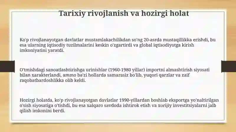 Rivojlanayotgan mamlakatlari iqtisodiyoti 3