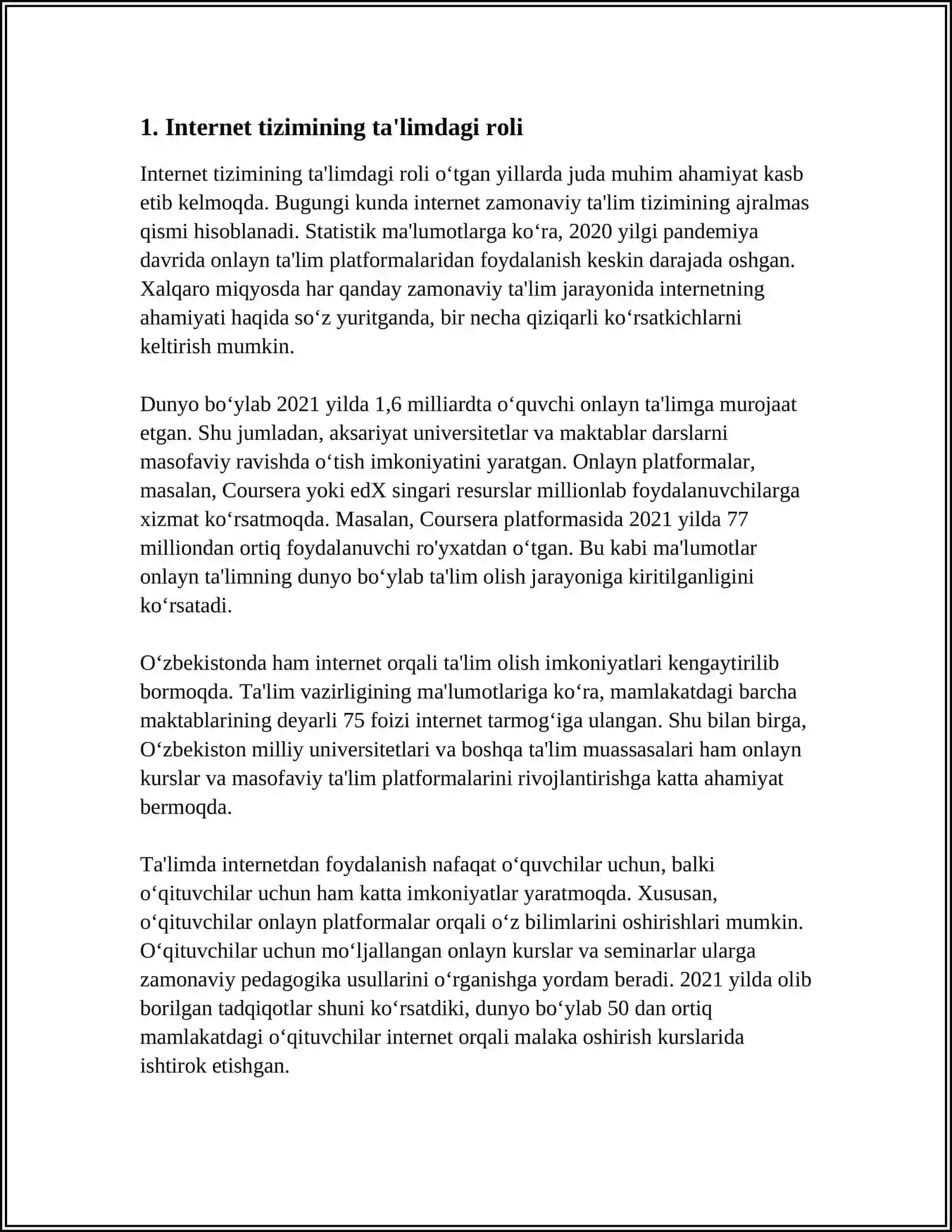 INTERNET TIZIMI VA UNDAN TA'LIM TIZIMIDA FOYDALANISH 3