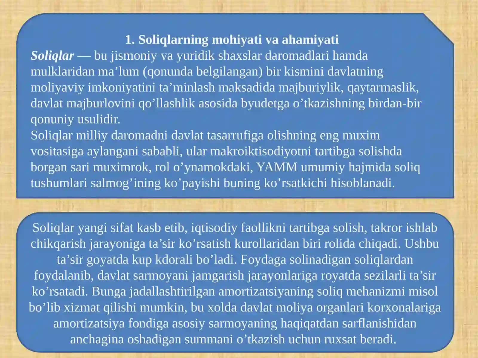 Soliqlar va davlatning maqsadli jamg’armalari gato’lovlar hisobi 3