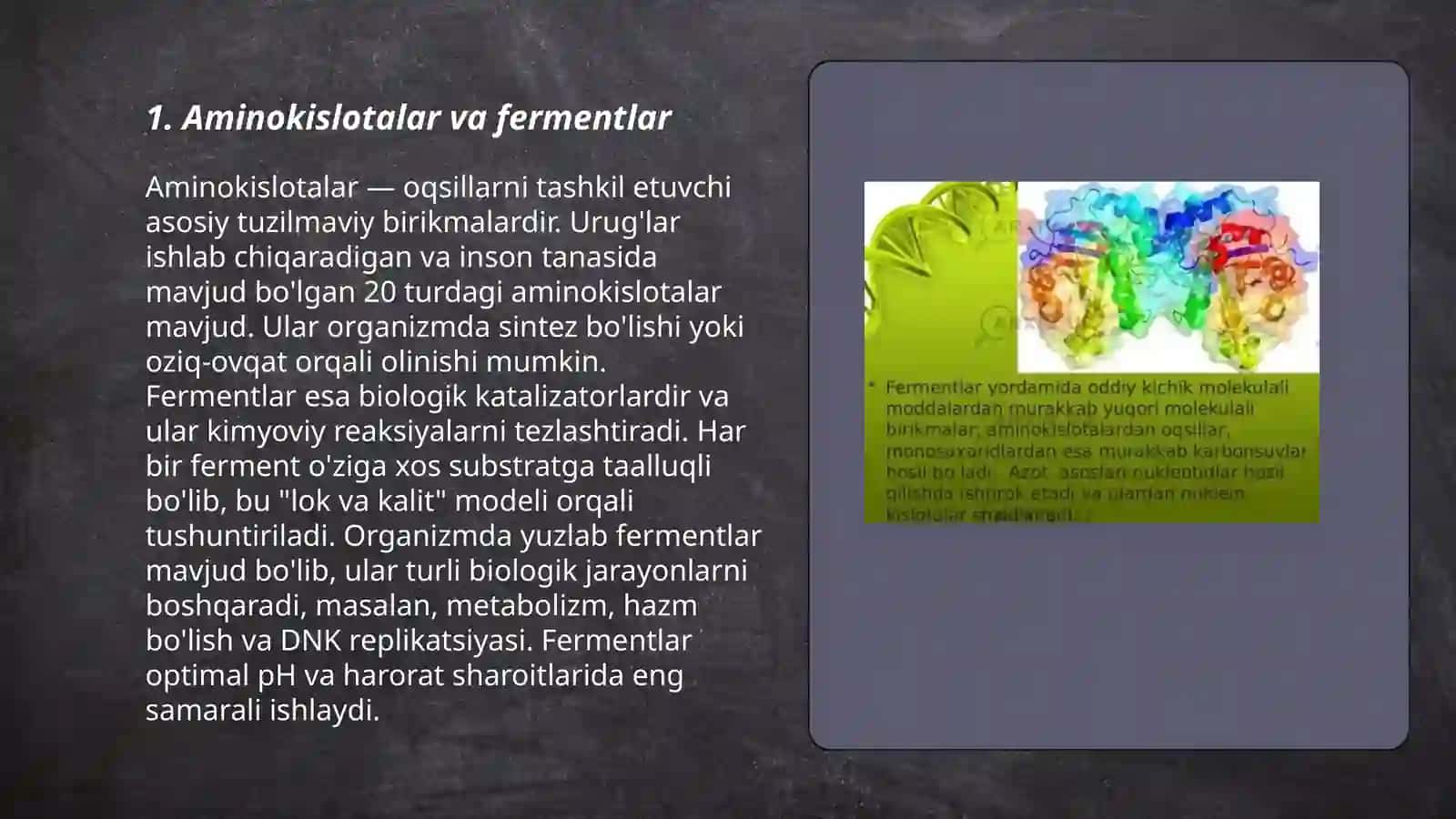Fermentlar yordamida aminokislotalar sintezi 3
