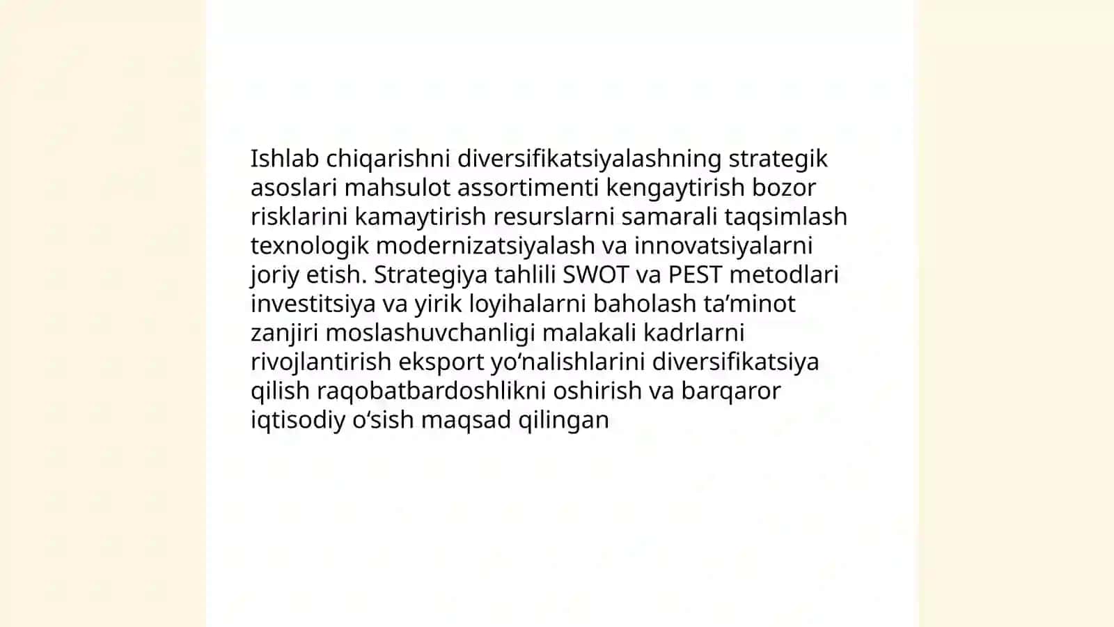 Ishlab chiqarishni diversifikatsiyalash va modernizatsiyalash 3