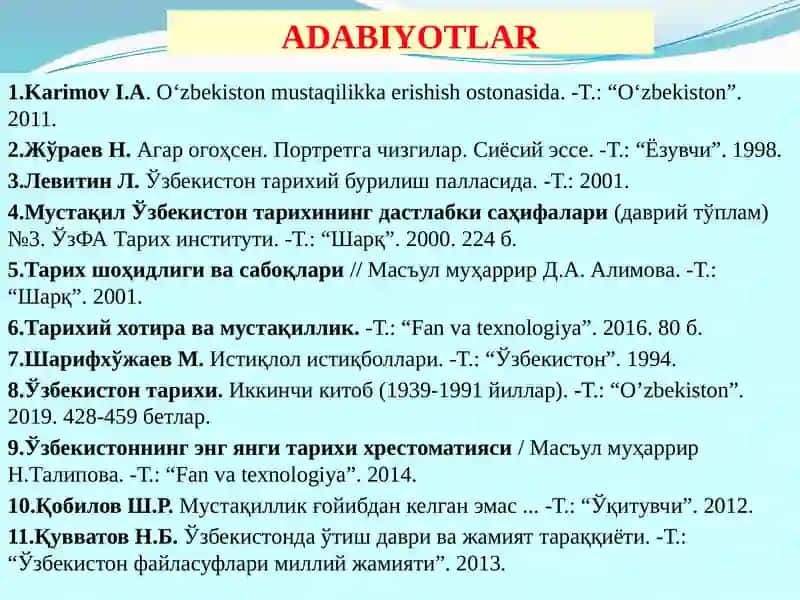 Mustaqil O‘zbekiston Respublikasi tashkil topishining tarixiy ahamiyati 3