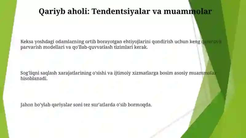 Keksalarga tibbiy ijtimoiy yordam kòrsatishni tashkillashtirish 3