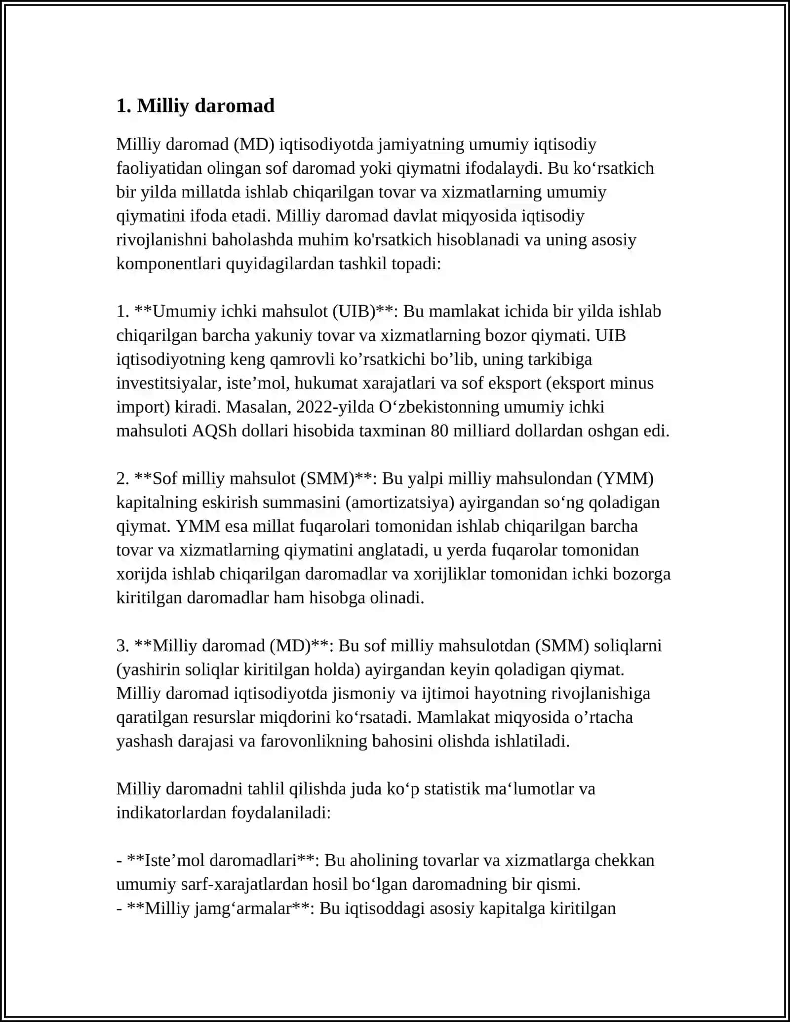 MILLIY IQTISODIYOT VA UNING MAKROIQTISODIY KO'RSATKICHLARI 3