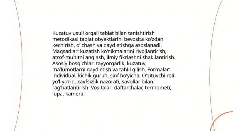 Tabiat bilan tanishtirish metodlari haqida tushuncha 3