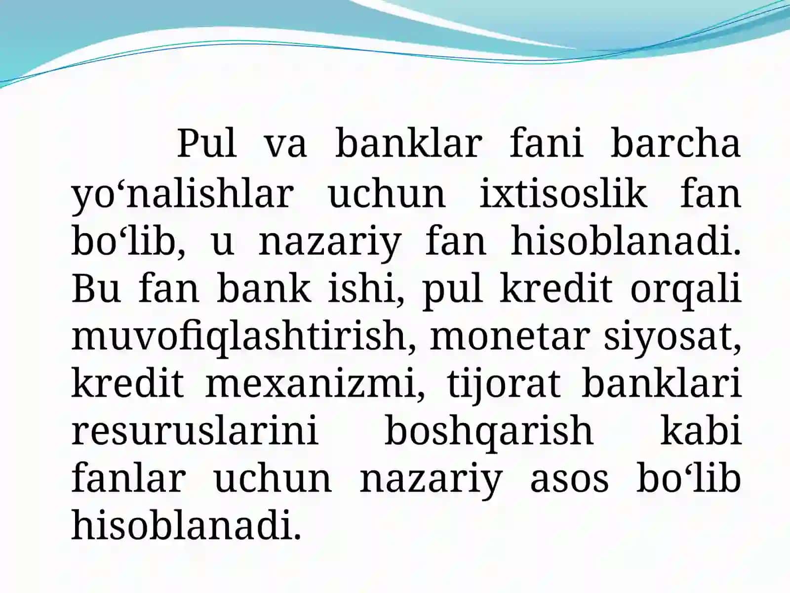 Pul va banklar faniga kirish 3
