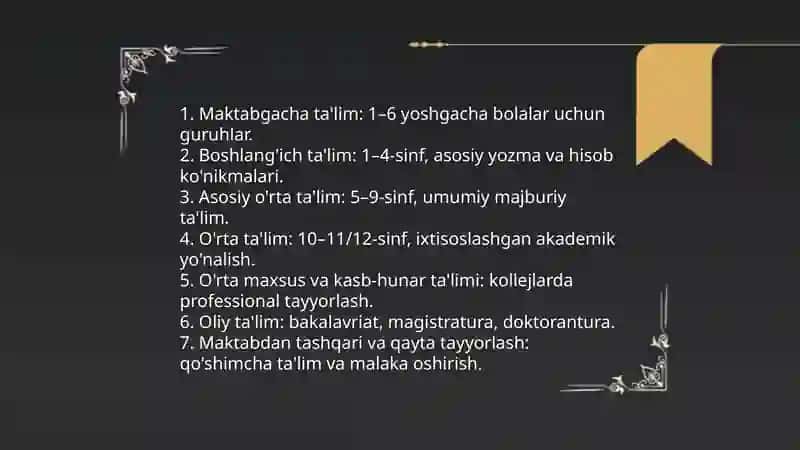 O'zbekiston Respublikasi ta'lim tizimi 3