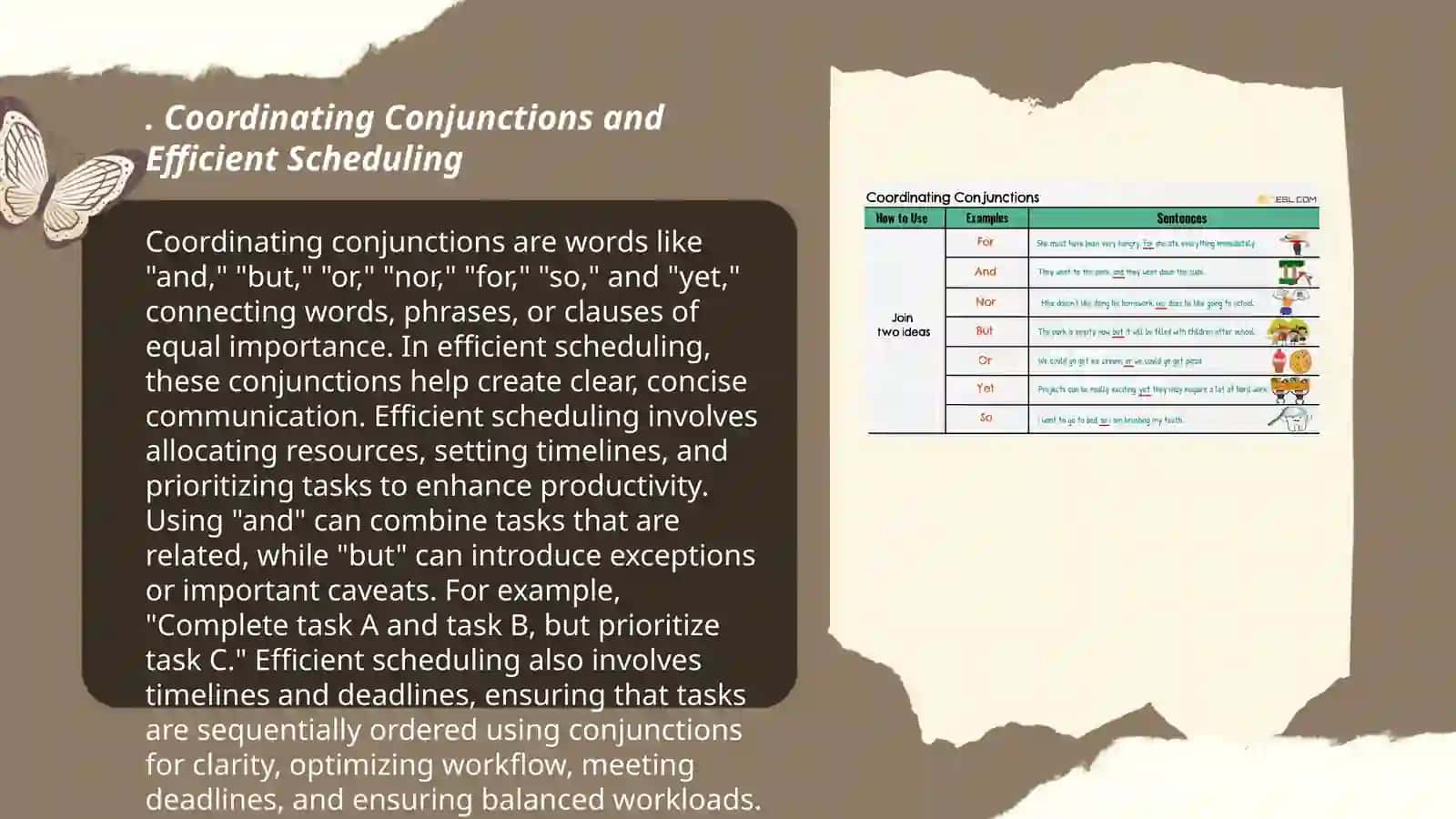 Conjunctions and time management 3