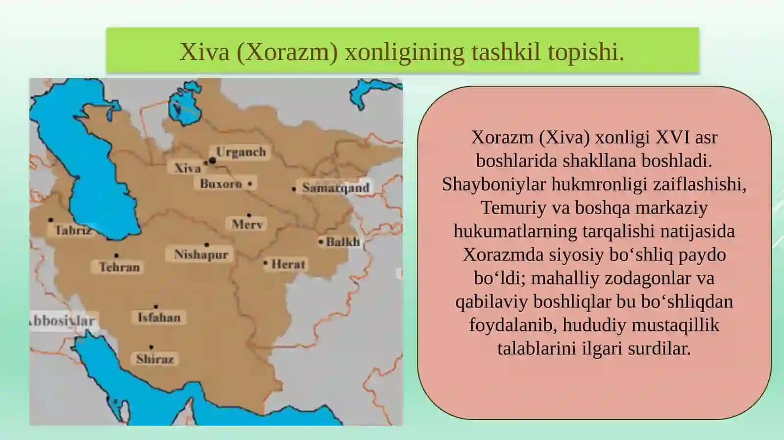 Xorazm (Xiva) xonligining siyosiy hayoti 3