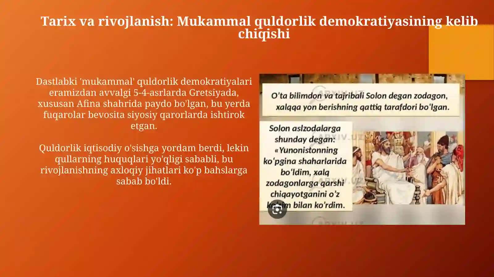 Afinada quldorlik demokratiyasining ravnaq topishi 3