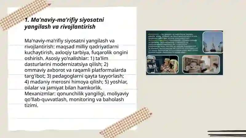 Yangi O'zbekistonda amalga oshirilayotgan ma'naviy o'zgarishlar 3