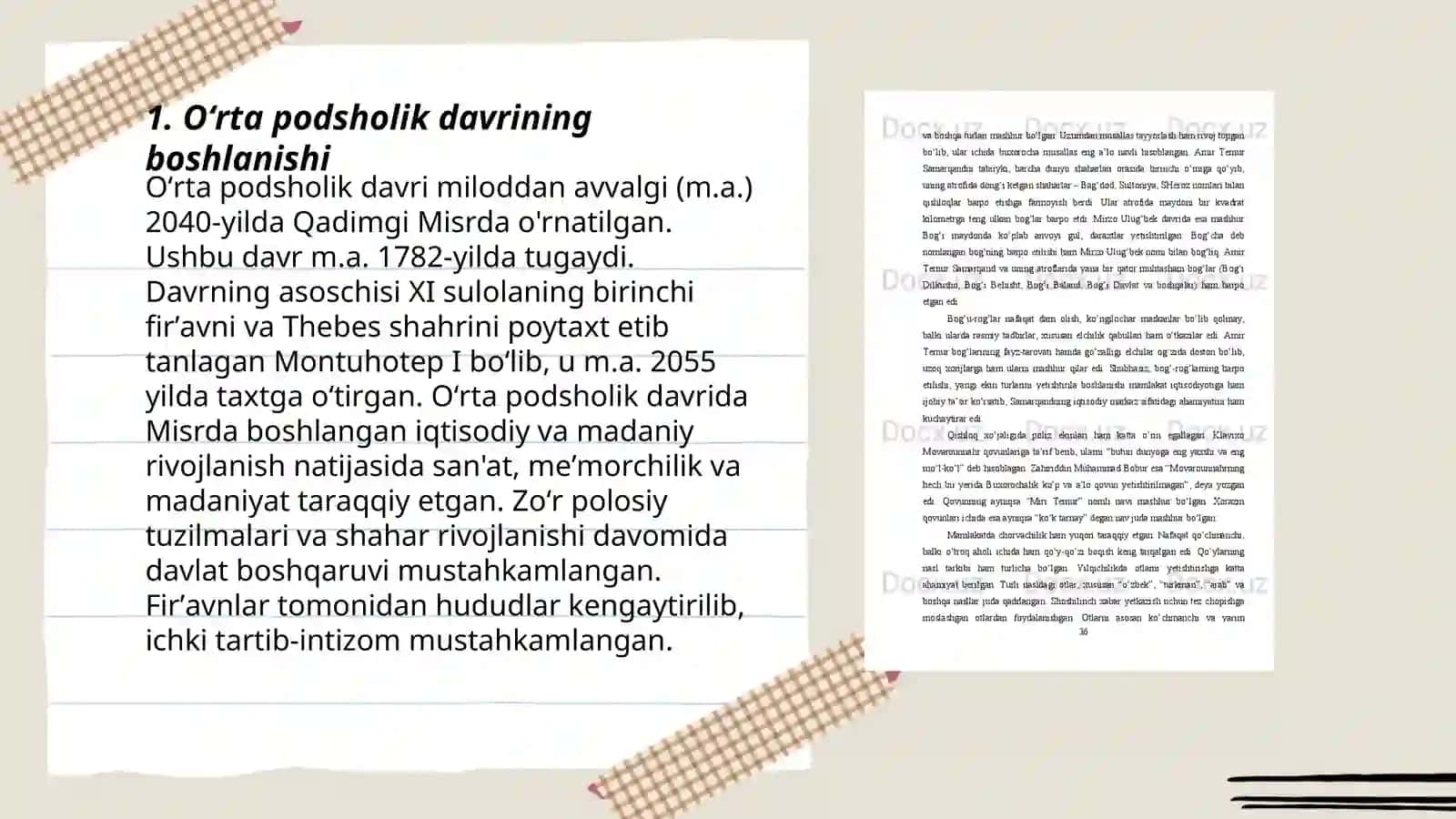 Oʻrta podsholik davrida misir davlatchiligining yuksalishi 3