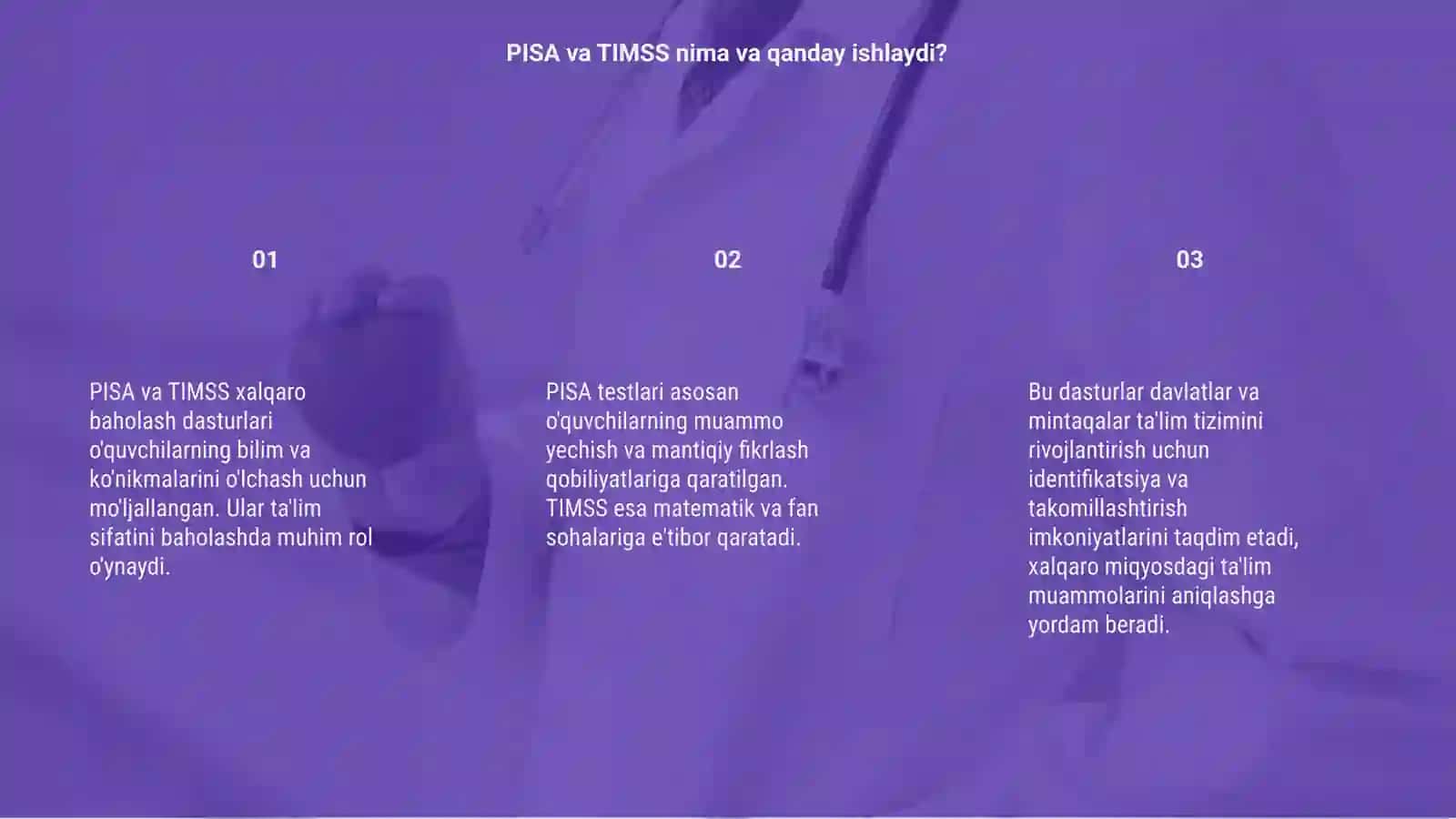PISA va TIMSS xalqaro baholash dasturlari 3