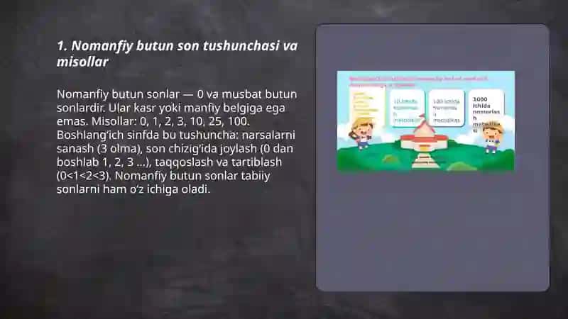 Nomanfiy butun sonlarni nomerlash 3
